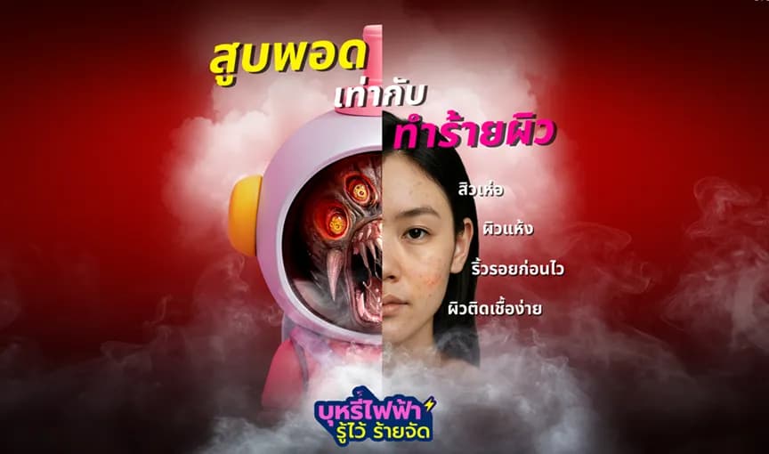ผิวอักเสบรุนแรงจากการสูบบุหรี่ไฟฟ้า